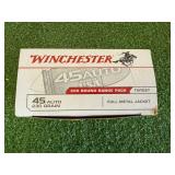 200 Rounds Winchester 45 Auto 230 Gr Full Metal Jacket 200 Rounds Winchester 45 Auto 230 Gr Full Metal Jacket