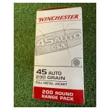 200 Rounds Winchester 45 Auto 230 Gr Full Metal Jacket 200 Rounds Winchester 45 Auto 230 Gr Full Metal Jacket