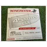 200 Rounds Winchester 45 Auto 230 Gr Full Metal Jacket 200 Rounds Winchester 45 Auto 230 Gr Full Metal Jacket