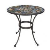 28 in. Glass Mosaic Bistro Table in Brown Finish Customer Returns See Pictures