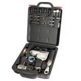 Husky 4-Pc Air Tool Kit W/ 1/2-in. Impact, 3/8-in. Ratchet, Die Grinder, Hammer, Sockets, Chisels, Grinding Stones (27-Pieces)  Customer Returns See Pictures