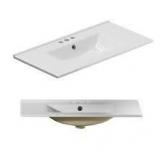Simple Project 36 in. W x 18.3 in. D Ceramic White Rectangular Single Sink Bathroom Vanity Top in White Customer Returns See Pictures