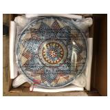 28 in. Glass Mosaic Bistro Table in Brown Finish Customer Returns See Pictures