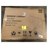 WELLFOR ROSA 40 in. W x 30 in. H Rectangular Aluminum Tri-View Medicine Cabinet with Mirror, Blum Hinge, Adjustable Shelves Customer Returns See Pictures