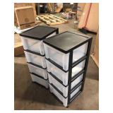 Lot of IRIS 4 Drawer Clear Plastic Storage Cart in Black (1-Pack, 32.5 in. H x 12.5 in. W)  Slight Damage  Customer Returns See Pictures