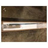 easelife 36 in. x 84 in. 5 Lite Frosted Glass Brown Finished MDF Sliding Barn Door with Hardware Kit Customer Returns See Pictures