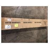 easelife 36 in. x 84 in. 5 Lite Frosted Glass Brown Finished MDF Sliding Barn Door with Hardware Kit Customer Returns See Pictures