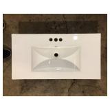 Simple Project 36 in. W x 18.3 in. D Ceramic White Rectangular Single Sink Bathroom Vanity Top in White Customer Returns See Pictures