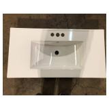 Simple Project 36 in. W x 18.3 in. D Ceramic White Rectangular Single Sink Bathroom Vanity Top in White Customer Returns See Pictures