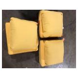 Lot of Hampton Bay 24 in. W x 24 in. D Cushionguard Deep Seat Universal Outdoor Cushion in Sunrise  Customer Returns See Pictures