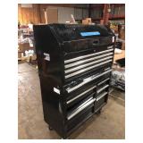 Husky Tool Storage 42 in. W x 18 in. D Standard Duty Black Tool Chest Combo No  Keys Damaged  Customer Returns See Pictures