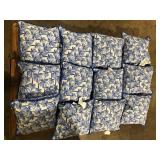 Lot of Throw Pillows on Blue with Palm tree Design  Customer Returns See Pictures