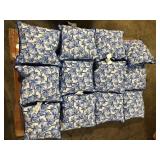 Lot of Throw Pillows on Blue with Palm tree Design  Customer Returns See Pictures