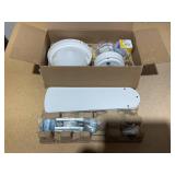 Mainstays 42" Hugger Metal Indoor Ceiling Fan with Light, White, 4 Blades, LED Bulb, Reverse Airflow