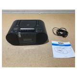 onn. Portable CD/Cassette Boombox with Bluetooth Wireless Technology