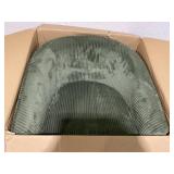 Yaheetech Upholstered Corduroy Accent Chair for Living Room, Dark Green