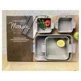 Corningware Modern 4-Piece Bake and Serve Bakeware Set, White