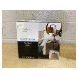 Mainstays Black Metal Floor Lamp with Rope Shade, Transitional Styling, Ideal for Office and Dorms