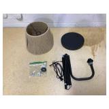 Mainstays Black Metal Floor Lamp with Rope Shade, Transitional Styling, Ideal for Office and Dorms