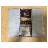 Hotel Style 4-Piece 600 Thread Count Blue Stripe Egyptian Cotton Adult Bed Sheets, Queen-Deep Pocket