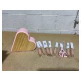 10PCS Heart-Shaped Stainless Steel Knife Block Set