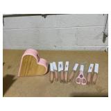 10PCS Heart-Shaped Stainless Steel Knife Block Set