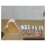 10PCS Heart-Shaped Stainless Steel Knife Block Set