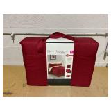10PCS Full Size Mainstays Red Texture Bed in a Bag Comforter Set with Sheets