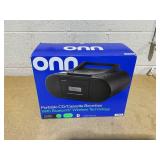 onn. Portable CD/Cassette Boombox with Bluetooth Wireless Technology