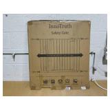 InnoTruth BROWN Wide Baby Gate for Stairs, Tall Dog Gates for Doorways Expandable One-Hand Open