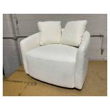 Beautiful Drew Kids Accent Chair by Drew Barrymore, Cream Bouclé Fabric