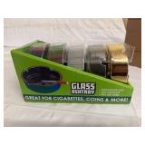 5 Plated Glass Ashtrays