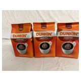 3 Bags of Dunkin Hazelbnut Coffee