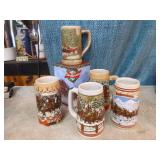 5 Budweiser Holiday Steins 5 Budweiser Holiday Steins