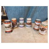 6 Budweiser Holiday Steins 6 Budweiser Holiday Steins