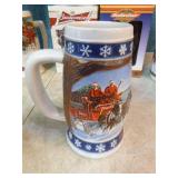 6 Budweiser Holiday Steins 6 Budweiser Holiday Steins