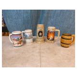 5 Collectible Beer Steins 5 Collectible Beer Steins
