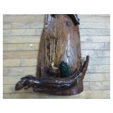 Handcrafted Wall Art on Wood Slab Handcrafted Wall Art on Wood Slab