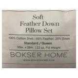 Bokser Home Soft Feather Down Pillow Set, Standard/Queen