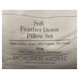Bokser Home Soft Feather Down King Pillow Set