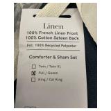 Full/Queen Linen Comforter and Sham Set - Blue