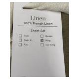 Bokser Home 100 Percent French Linen King Sheet Set - Olive