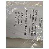 King Size Linen & Cotton Duvet Cover and Sham Set - Damage/Dirty