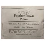 Bokser Home 20x20 Feather Down Pillow