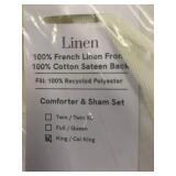 King/Cal King Linen Comforter & Sham Set - Stained