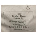 Bokser Home Firm Feather Down Pillow Set Standard/Queen