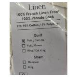 French Linen Box Stitch Quilt - Twin/Twin XL, White