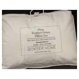 Firm Feather Down Pillow Set by Bokser Home, Standard/Queen