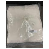 King French Linen Box Stitch Quilt - Cream
