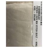 King French Linen Box Stitch Quilt - Cream
